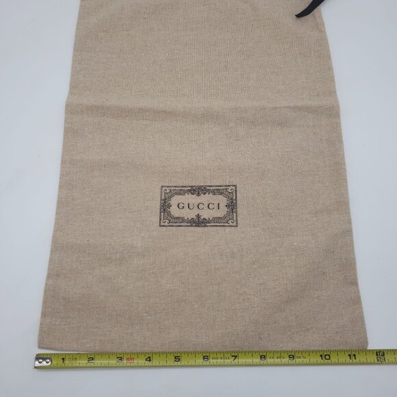Gucci Tan Linen Drawstring Dust Bag 11.5"x17" For Shoes & Accessories Storage - Picture 3 of 4